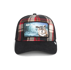 BASEBALL CAP CABIN FEVER PLAID NERO ROSSO GUFO
